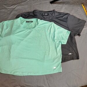 Crane Womens XL Activewear Crop Top 2 Pack Mint Green Charcoal‎ Grey Performance